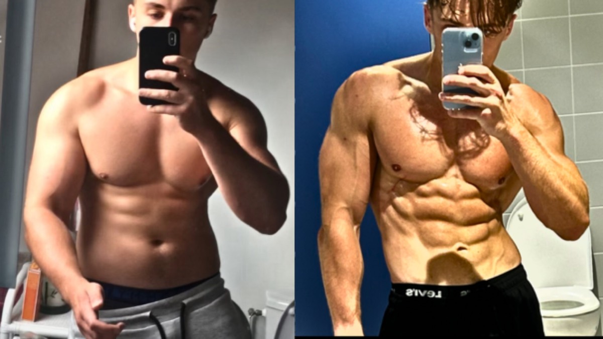 Transformation d'un client, torse avant et après le protocole.